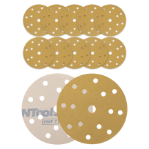 Disque abrasif auto-agrippant Ø150 mm NTools HMF 7 - 15 trous, anti-encrassement, lot de 10